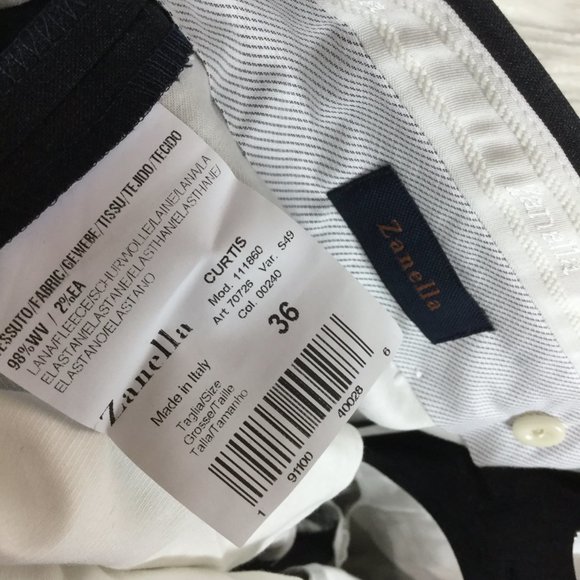ZANELLA Curtis Flat Front Stretch Wool Dress Pants - Picture 4 of 4